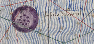 Détail de l’atlas catalan de 1375 montrant l’insula de Brazil